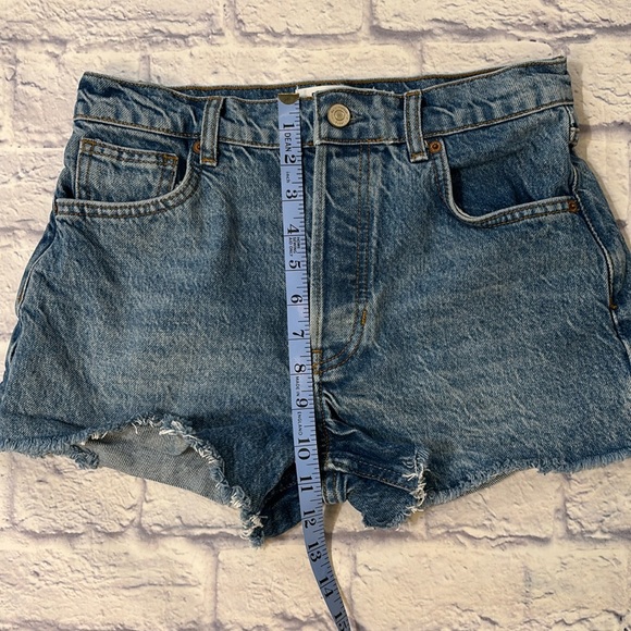Reformation Charlie High Rise Denim Jean Shorts Cut Off Button Fly Micro Size 26 - Picture 7 of 11